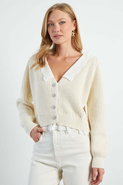 Fulla Moda Cardigans - Ecru - Not specified