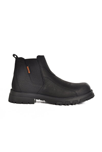 Bulldozer Black Nubuck Genuine Leather Men's Chelsea Boots