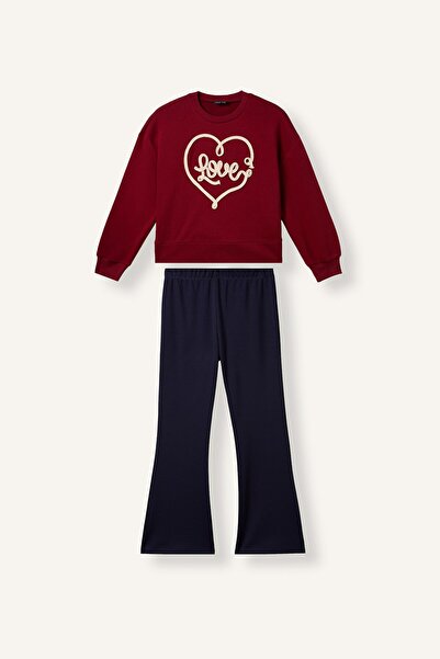 DeFacto Two Piece Sets - Burgundy - Standard