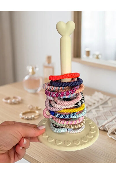 DU&ER Heart Hair Elastic Organizer Hair Clip and Rubber Band Holder Hair Acce...