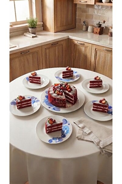 AR HOME 7 Pieces Multipurpose Glass Plate Serving Set-