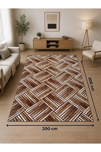 Generic Brand Covor antiderapant cauciucat 200x270cm maro