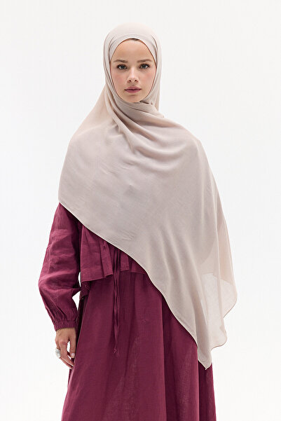 cs camellia scarf Düz Rami Şal - Krem
