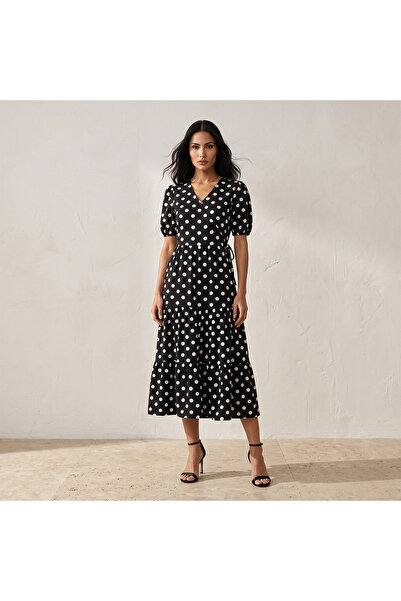 FAV BELTED TIERED MIDI DRESS