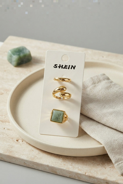 Marsilyan Bijou Rings - Gold-colored - Agate