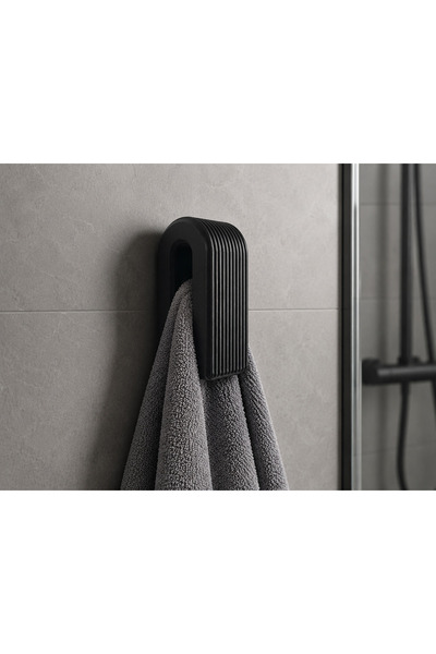 Banyo ve Mutfak Pratik Havlu Askılığı Yapışkanlı İz Bırakmaz 2 Adet (Boncuklu Tutuş)