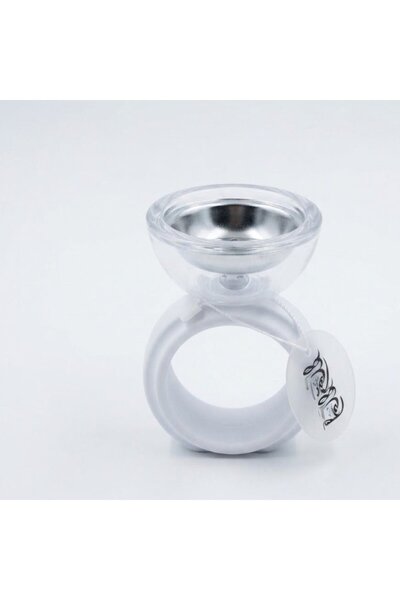 AKDC White Chalk & Glass Incense Burner With Ring Base – 12×7 cm