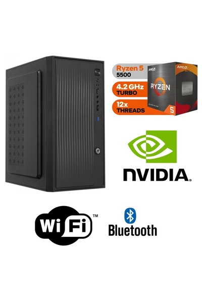 ASUS ŞAFAK-OFİS PC AMD Ryzen 5 5500 16GB RAM 4GB Ekran Kartı 500GB M.2 SSD 60...