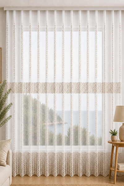 Premier Home Tulle Curtains - Brown - 1 Piece