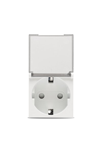 ELBİ Priză Schuko EL-MODA Albă cu Protecție Copii (2 Module) | Siguranță și D...