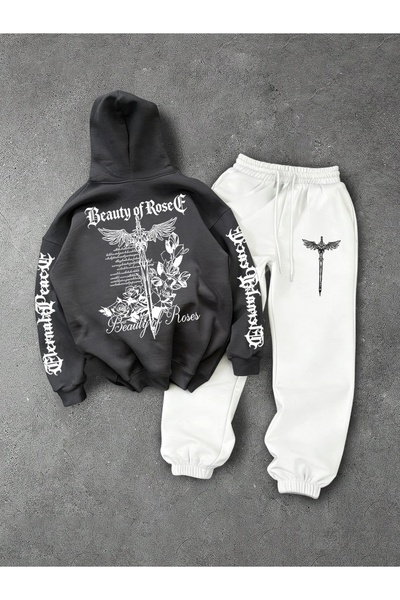 darkopia Sweatsuit Sets - Gray - Graphic