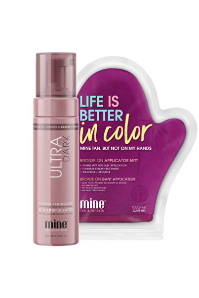 MINETAN Spumă autobronzantă ultra închisă la culoare + Mănușă
