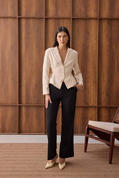 FLOWERİNG Blazere - Crem - Croi relaxat