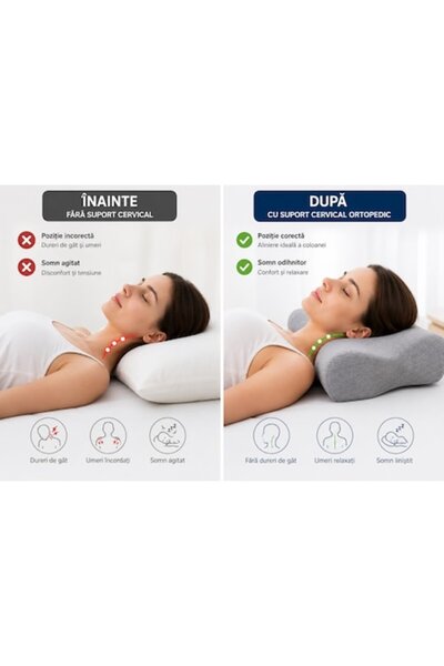 OEM Pernă ergonomică ortopedică pentru gât și coloană vertebrală, Suport cerv...