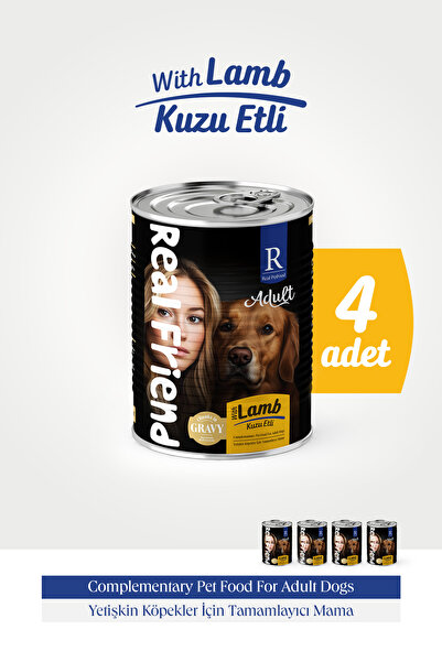 400 Gr x 4 Kuzu Etli, Sos İçinde Parça Etli Yetişkin Köpek Maması
