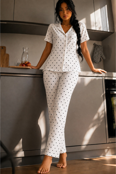 FİT WOMEN Pajama Sets - Cream - Long