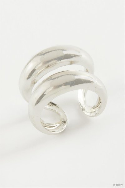 ZERO LAND Concepta Double Ring Metal Ring (11012) Silver Color