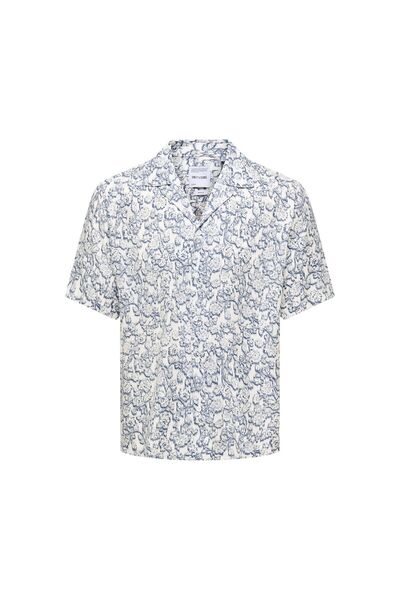 Only & Sons Cămașă ONSDASH LIFE REG AOP SS RESORT Cămașă albă pentru bărbați ...