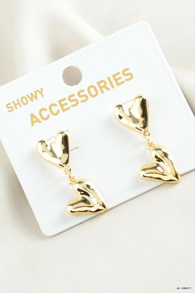 ZERO LAND Concepta Heart Tr Metal (22331) Earrings Yellow