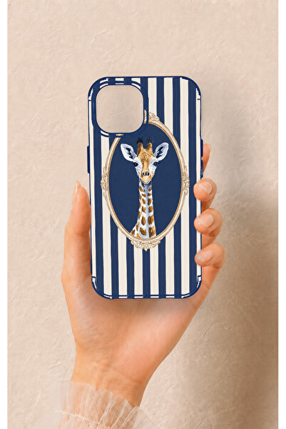 Vip Case iPhone 15 Uyumlu Zürafa Desenli Silikon Kılıf