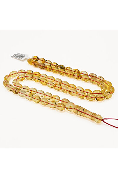 Generic Brand Clear Baltic Amber Rosary with Inclusions – 66 Beads 7/10mm Ova...
