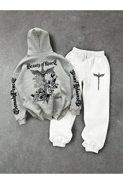 darkopia Sweatsuit Sets - Gray - Graphic