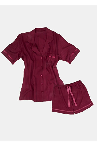 Brand Of Zaz Bordo Viskon Şort Takım