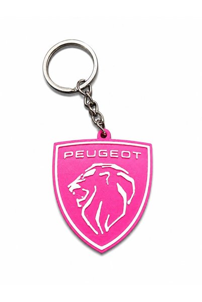 Genel Markalar Peugeot Logo Anahtarlık Pembe