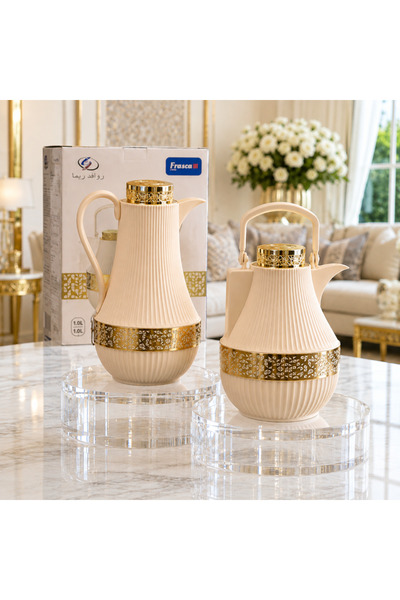 laverahome Luxury Coffee and Tea Set Beige and Gold Accents Tramisu Set |