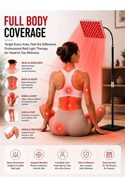 zeetwo LED Red Light Therapy Lamp with Adjustable Stand – 660nm & 850nm Infrared Light for Skin Care