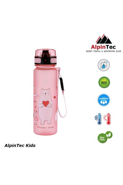 AlpinTec Παιδικό Μπουκάλι Τριτάν 500ml Ζωολογικός Κήπος Απαλό Ροζ