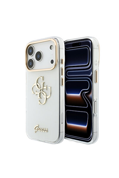Guess iPhone 18 Pro Max Kılıf Orjinal Lisanslı Yazı ve 4G Büyük Metal Logolu ...