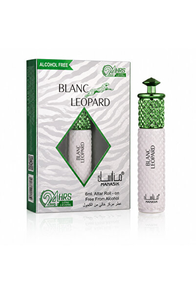 MANASIK Parfum concentrat pentru bărbați, Blanc Leopard Attar Roll-On fără al...