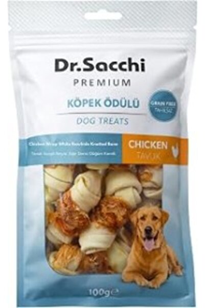 Dr. Sacchi Dr.Sacchi Premium Tavuk Sargılı Beyaz Sığır Derisi Düğüm Kemik Tah...
