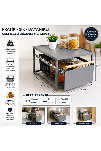 ÖZEV METAL ÇEKMECELİ ÇOK AMAÇLI ORGANİZER-ÇEKMECELİ-KOLAY VE RAHAT KULLANIM