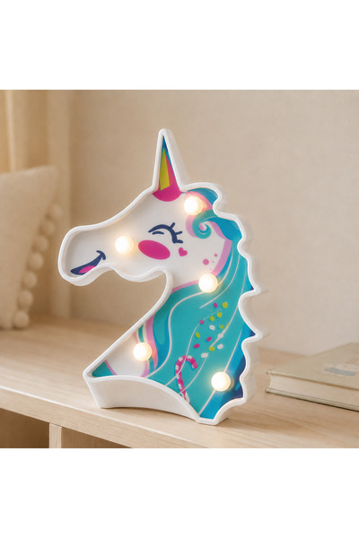 kitchen soft Unicorn LED Gece Lambası 16 cm Pilli Çocuk Odası Duvar ve Masaüs...