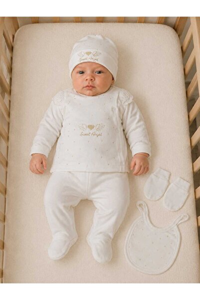 kidsense Baby Girl Angel Winged Lace 5-Piece Newborn Hospital Discharge Set