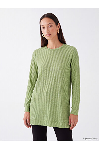 LC Waikiki Nevavm Green Plain Loose & Spacious Women's Tunic with a Difference