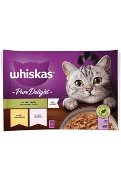 Whiskas Pouch Pure Delight Jöle İçinde Tavuklu ve Somonlu Yetişkin Kedi Konse...