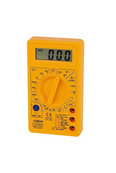OEM Multimetru digital, Plastic, Afișaj LCD, Galben