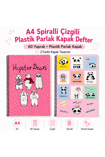 FLY COLOR A4 Spiralli 60 Yaprak Okul Defteri
