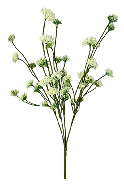 Nettenevime Yapay Çiçek Kraliçe Dalı YeşilBeyaz 40cm Demet Garnitür Aradal De...