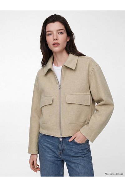 LC Waikiki Gencc Kalitesiyle LCW Comfort Bej Kaşe Düz Şişme Mont