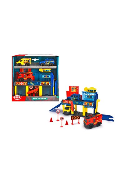 Dickie Toys Acil Durum Hizmetleri İstasyonu ve Araç Oyun Seti