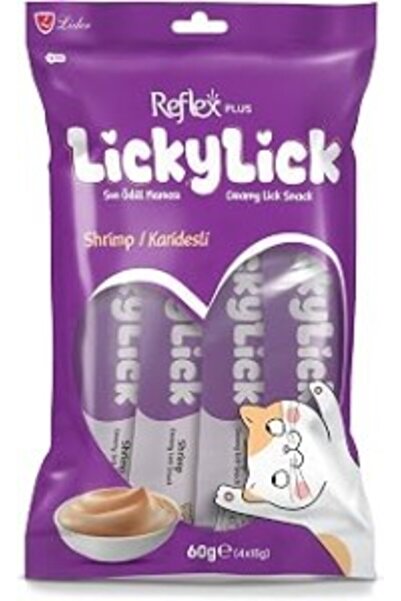 Reflex Plus Lickylick Karidesli Sıvı Ödül Maması 4'lü Ambalaj (4 x 15 g)