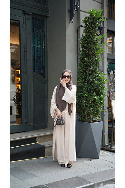 Rosto Fashion Hijab 3-Piece Set, Cardigan, Wide-Leg Pants, Blouse Abaya Set