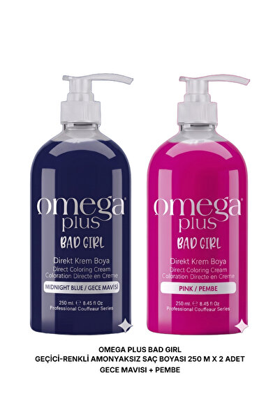 Omega Plus Bad Girl Gece Mavisi Geçici-renkli Amonyaksız Saç Boyası 250 ml Ba...