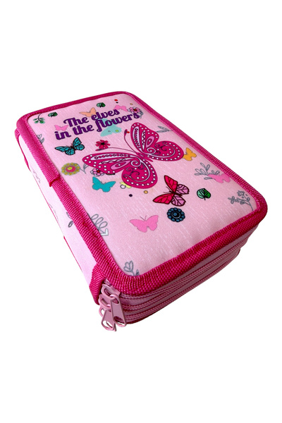 OEM Penar complet echipat, 3 compartimente, 32 piese, pentru fete, cu Fluturi...