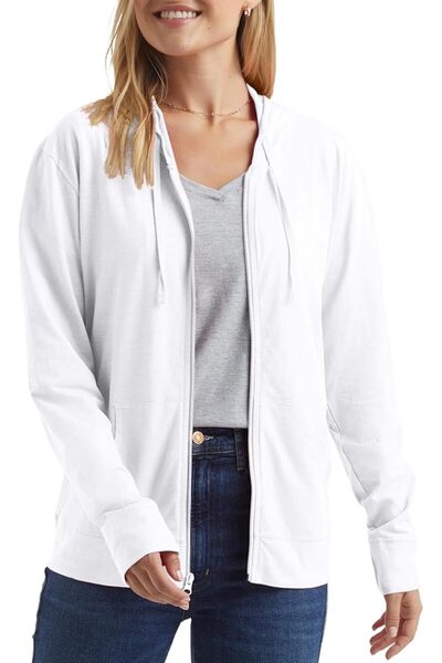 HANES Hanes Women's Jersey Zipper Hooded Sweatshirt, Dark Brown Color, Size X...