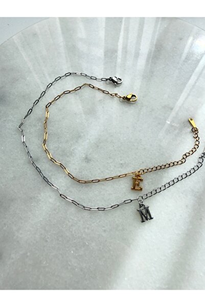 Alya Jewelry Çelik Ataç Zincir Çift Sevgili Arkadaşlık Kişiye Özel Bileklik